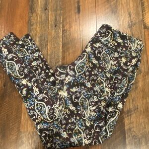 Lularoe Jordan womens workout pants leggings size medium black paisley
